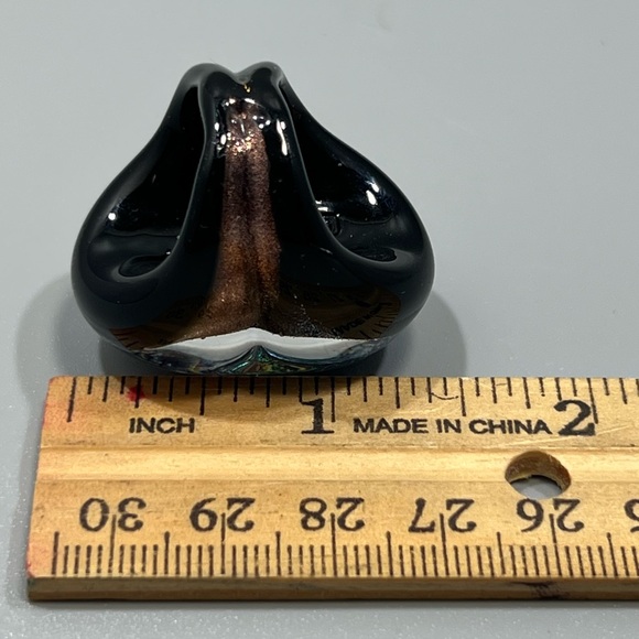 Vintage Murano Hand Blown Glass Galaxy Statement Ring Multicolored Signed Size 6 - Picture 8 of 8